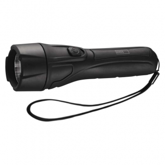 LED flashlight 55lm 2xAA plastic black 