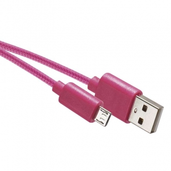 Laidas USB 2.0 A/M - micro B/M 1m (rožinis) 